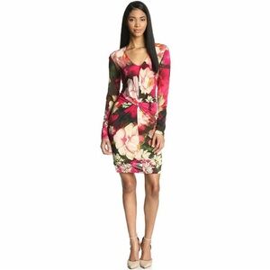 Ted Baker Tammar Floral Knot Waist Long Sleeve Pink Dress US Size 6